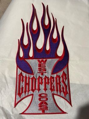 Wish Choppers Flame Crest Art Print - Purple & Red